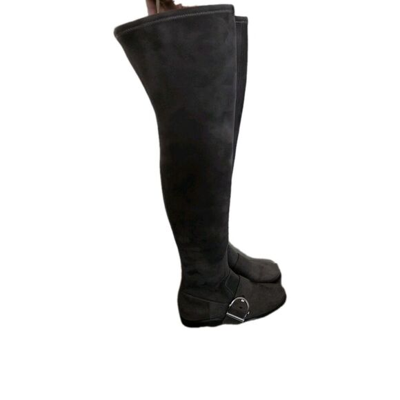 NINE WEST Brown Allair Over The Knee Round-Toe Pull-On Block Heel Boots Size 5.5 - Picture 1 of 7